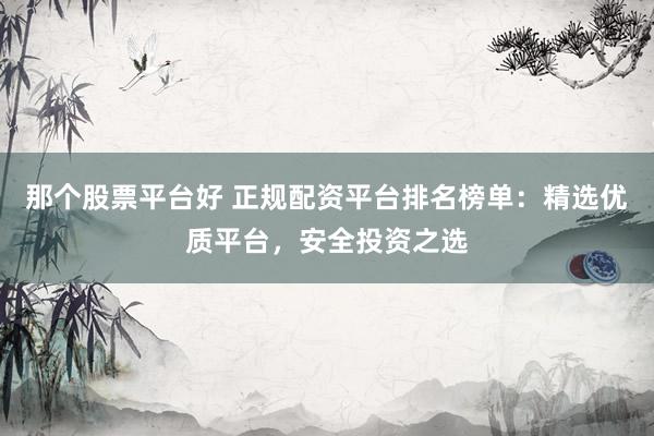 那个股票平台好 正规配资平台排名榜单：精选优质平台，安全投资之选