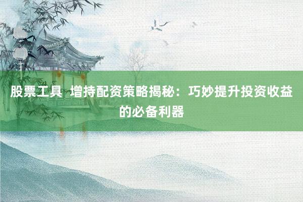 股票工具  增持配资策略揭秘：巧妙提升投资收益的必备利器