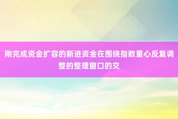 刚完成资金扩容的新进资金在围绕指数重心反复调整的整理窗口的交