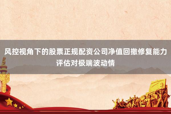 风控视角下的股票正规配资公司净值回撤修复能力评估对极端波动情