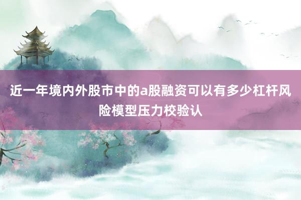 近一年境内外股市中的a股融资可以有多少杠杆风险模型压力校验认
