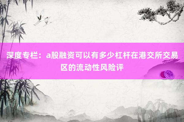 深度专栏：a股融资可以有多少杠杆在港交所交易区的流动性风险评